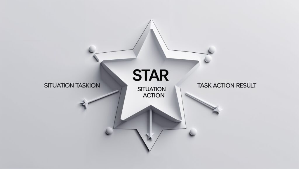 STAR method diagram for Amazon work from home job interview preparation