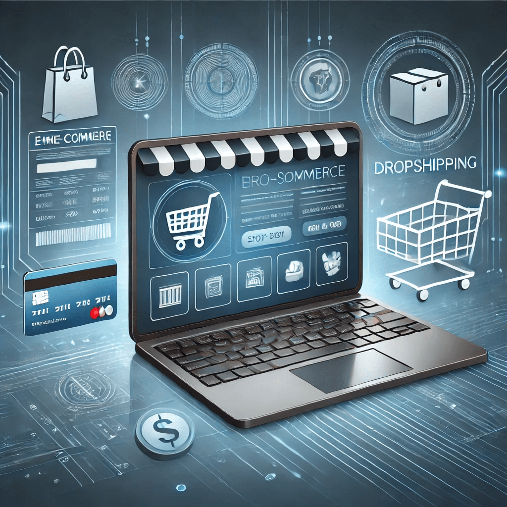 A modern and professional representation of e-commerce and dropshipping.